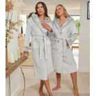 Loungeable Pale Grey Faux Fur Leopard Print Hooded Dressing Gown