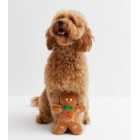 Bright Orange Gingerbread Man Dog Toy
