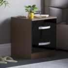 Vida Designs Hulio 2 Drawer Walnut and Black Bedside Cabinet
