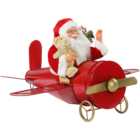 Winter Wonderland Santa on Red Plane Decoration Ornament