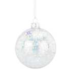 Iridescent Glitter Christmas Bauble - Clear