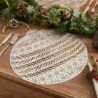 Set of 2 Silver Bauble Placemats