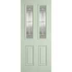 LPD Doors Malton 2L Glazed External Pre-finished Light Green Front Face With White Inside Face And Edges Doors 838 X 1981