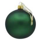 Layered greens Green Tonal Glass Round Christmas bauble set, Pack of 6 (D) 8mm