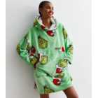 Green Fleece Grinch Blanket Hoodie