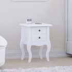 Vida Designs Nishano 2 Drawer White Bedside Cabinet