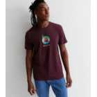Only & Sons Burgundy Cotton Mountain Logo T-Shirt