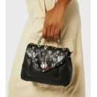Skinnydip Black Graffiti Heart Leather-Look Cross Body Bag