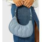 Skinnydip Blue Quilted Wave Shoulder Bag
