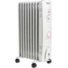 Mylek Oil Filled Heater with Adjustable Thermostat and Timer 2000W