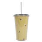 Honey Bees Tumbler with Straw - Yellow