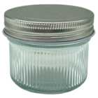 Ribbed Glass Jar - Clear / Small