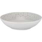Grey Geometric Blossom Pasta Bowl