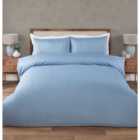 Hampstead Herringbone Stripe Duvet Cover and Pillowcase Set - Blue / King