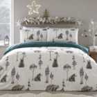 Woodland Bears Duvet Cover and Pillowcase Set - Green / Double
