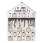 LED Wooden Festive Advent Calendar - White