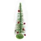 Green Glitter Tree with Red Baubles