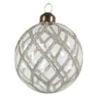 Champagne Glitter Wrapped Bauble - Champagne