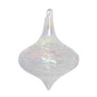 Irridescent Ridged Clear Glass Bauble - Clear