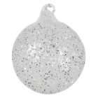 Clear Glass Glitter Bauble - Clear