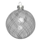 Silver Curve Pattern Bauble - Silver