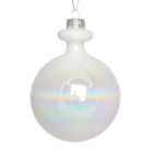 Iridescent Cloudy Lustre Bauble - White