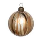 White and Gold Marbled Bauble - Gold