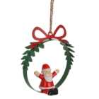 Christmas Characters Sitting On Wreath - Green