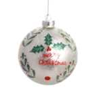 Merry Christmas Traditional Bauble - Silver