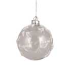 White Beaded Clear Bauble