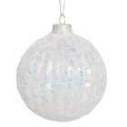 Frosted Iridescent Sequin Bauble - White