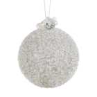 Champagne Beaded Glitter Bauble - Champagne