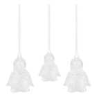 Pack Of 3 Clear Glittered Christmas Penguins