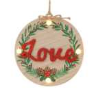 Wooden LED Christmas Plaque - Neutral