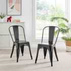 Furniture Box 2x Colton Industrial Tolix Style Dining Chair Black