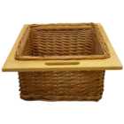 Kukoo Brown Beech and Rattan Wicker Pull Out Kitchen Basket