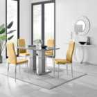 Furniturebox Imperia 4 Seater Mustard Yellow Dining Table and Chairs Set