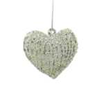 Silver Glass Hanging Heart