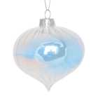 Blue Feather Filled Bauble - Blue