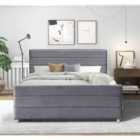 SleepOn Plush Velvet Fabric Upholstered 2 Drawer Bed Frame - Grey
