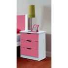 SleepOn Wooden 3 Drawer Bedside Tables In Pink