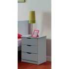 SleepOn Wooden 3 Drawer Bedside Tables In Grey