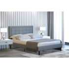 SleepOn 5Ft Light Grey Fabric Bedframe With Bottoned Headboard
