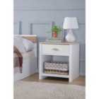 SleepOn Wooden Lamp Table Available In White/Oak