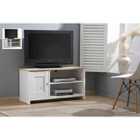 SleepOn Small Wooden Tv Unit Available In White/Oak
