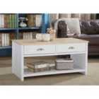 SleepOn Wooden 2 Drawer Coffee Table Available In White/Oak