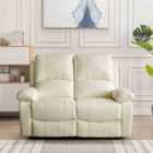 SleepOn Bonded Leather Reclining 2 Seater Sofa - White