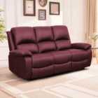 SleepOn Bonded Leather Reclining 3 Seater Sofa - Red