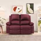 SleepOn Bonded Leather Reclining 2 Seater Sofa - Red