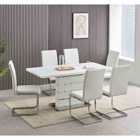 SleepOn 7 Piece Dining Set Extending Table 6 Chairs White